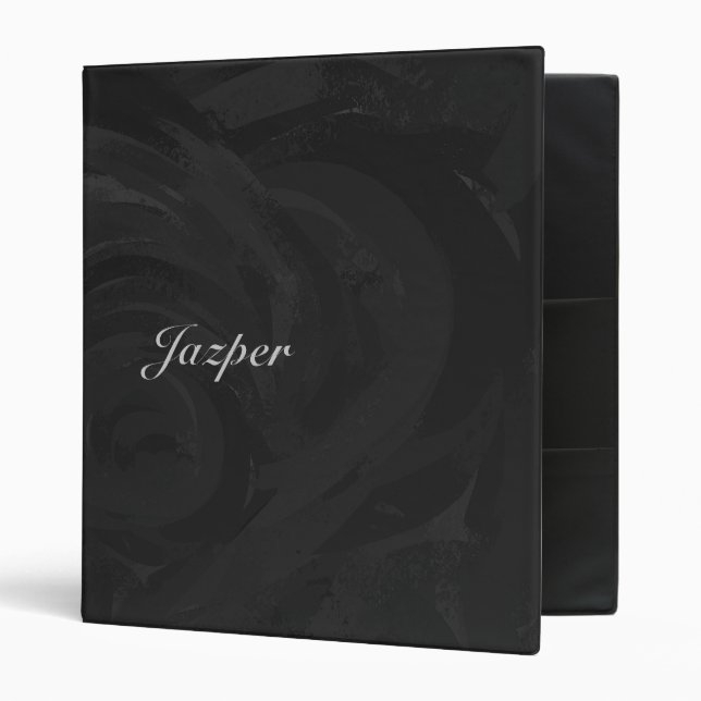 Kohl Black Monogram Personalized 3 Ring Binder (Front/Inside)