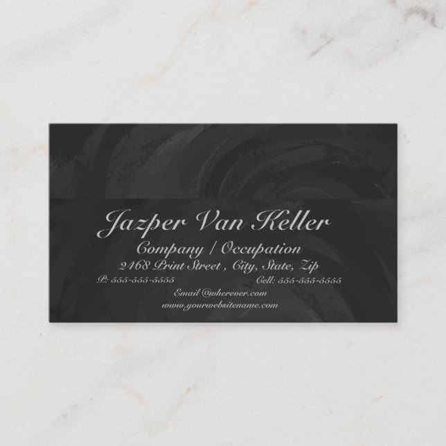 Kohl Black Monogram Personalized Business Card (Front)