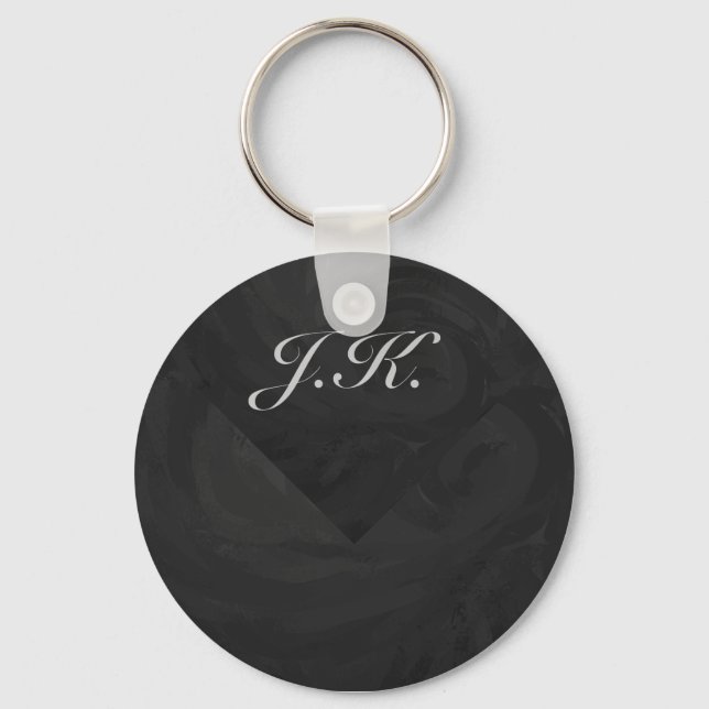 Kohl Black Monogram Personalized Keychain (Front)