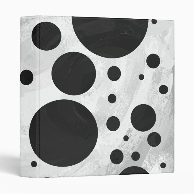 Kohl Black Polka Dot Pattern 3 Ring Binder (Front/Spine)