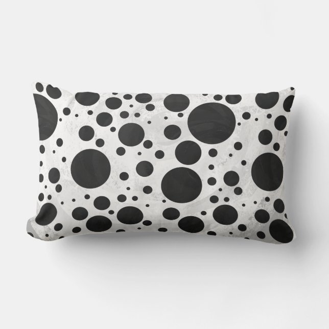Kohl Black Polka Dot Pattern Lumbar Pillow (Front)