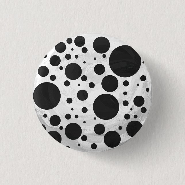 Kohl Black Polka Dot Pattern Pinback Button (Front)