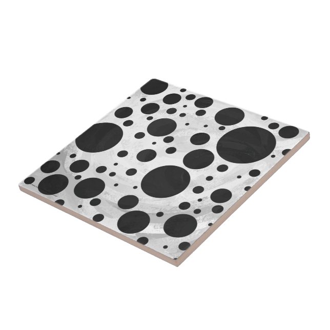Kohl Black Polka Dot Pattern Tile (Side)