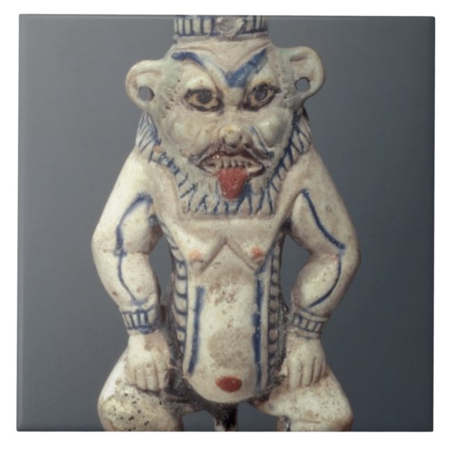 Kohl Pot, depicting the Egyptian household god Bes Ceramic Tile (Front)