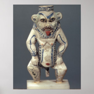 Kohl Pot, depicting the Egyptian household god Bes Poster