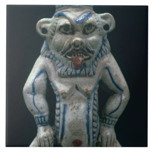 Kohl pot in the form of the god Bes New Kingdom Ceramic Tile