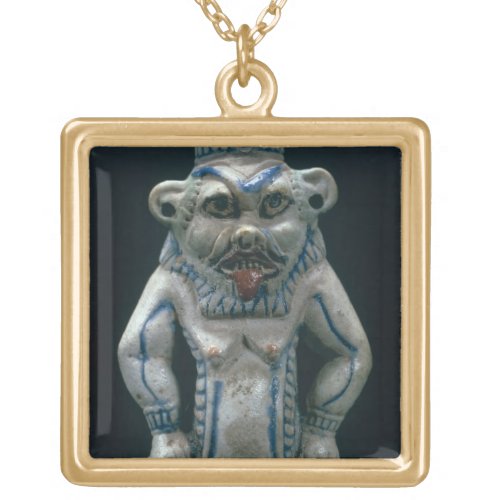 Kohl pot in the form of the god Bes New Kingdom Gold Plated Necklace
