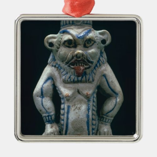 Kohl pot in the form of the god Bes New Kingdom Metal Ornament