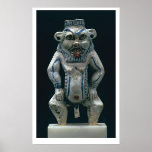 Kohl pot in the form of the god Bes, New Kingdom, Poster
