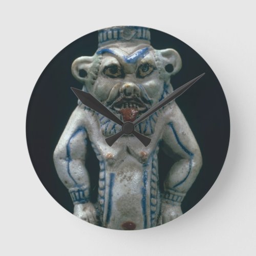Kohl pot in the form of the god Bes New Kingdom Round Clock