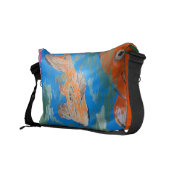 Koi Amongst Lotus Messenger Bag (Back Right)
