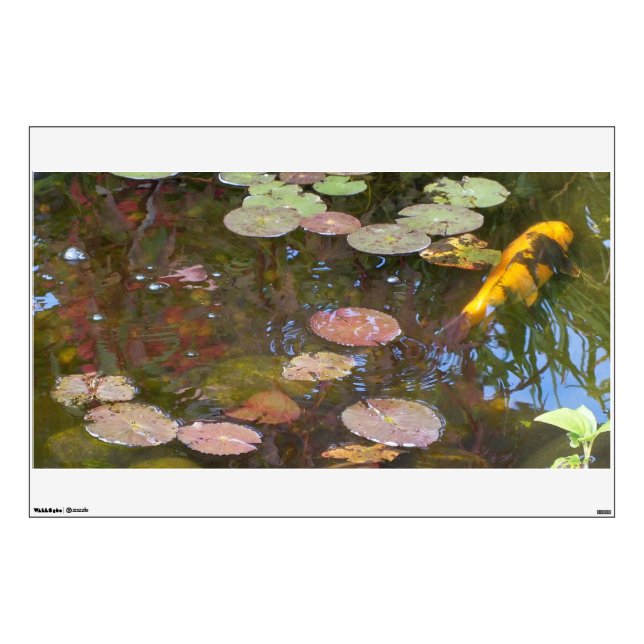 Koi and Lily Pad Pond Wall Decal (Front)