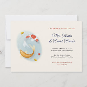 Koi and Ripples Ginkgo Pond Wedding Invitation