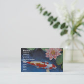 Koi and Water Lily Business Card (Standing Front)