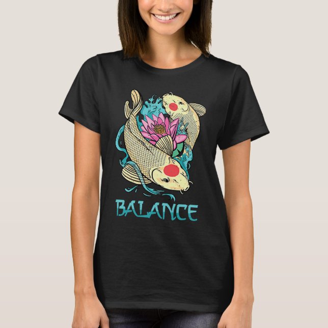 Koi  Balance  Minimalist  Peace  Fish  Petshop  Yo T-Shirt (Front)