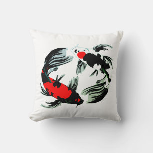 Koi Balance Throw Pillow