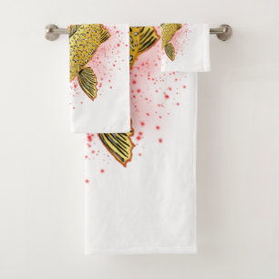Koi bath towel set