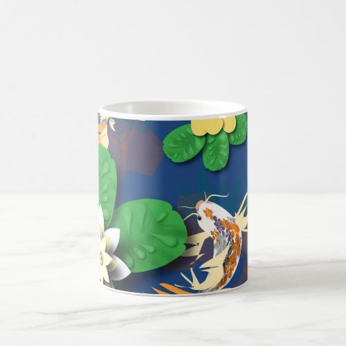 Koi Carp and Lotus Flowers Coffee Mug