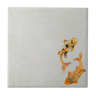 Koi carp ceramic tile