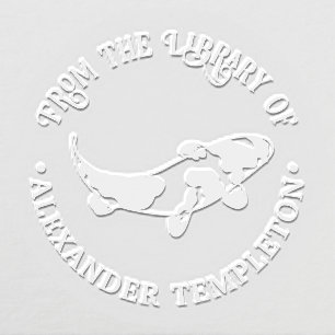 Koi Carp Fish #2 Library Book Name Embosser