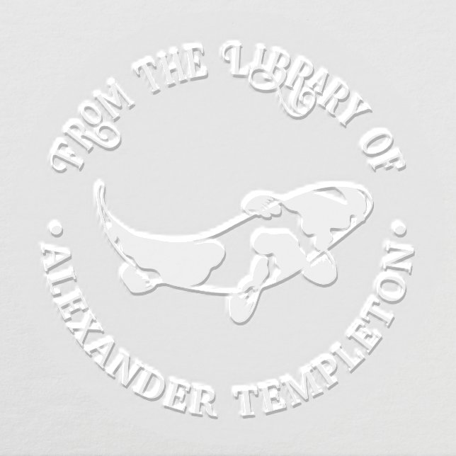 Koi Carp Fish #2 Library Book Name Embosser (Design)