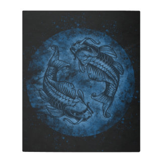 koi carp fish metal print