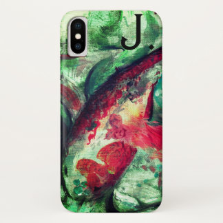 Koi Carp Fish Painting and a Letter iPhone X Case