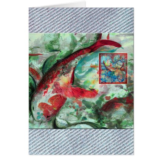 Koi Carp Fish Painting Cards (Front)