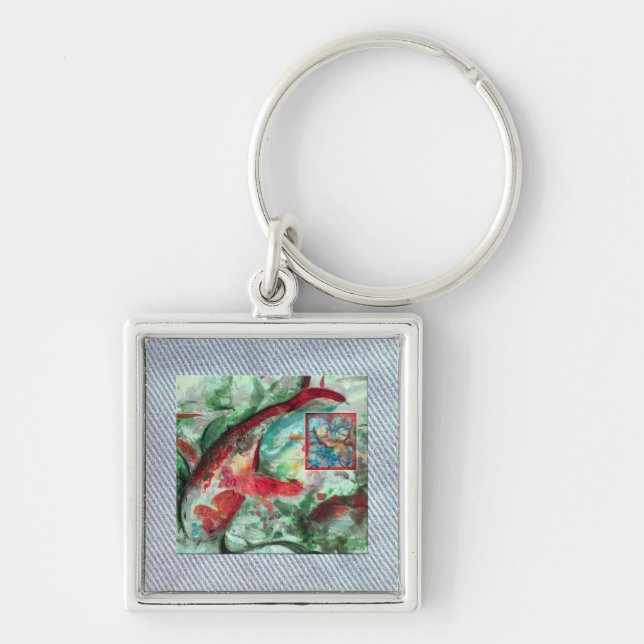Koi Carp Fish Painting Keychain (Front)