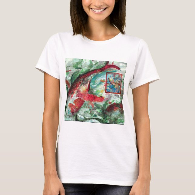 Koi Carp Fish Painting T-Shirt (Front)