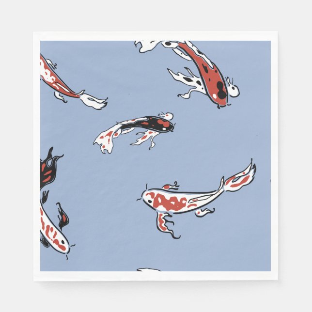 Koi Carp Fish Pattern Napkins (Front)