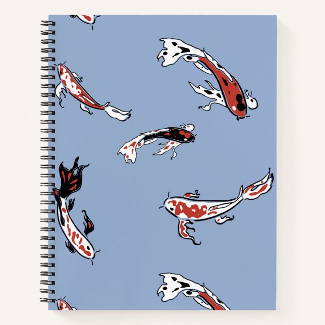 Koi Carp Fish Pattern Notebook (Front)