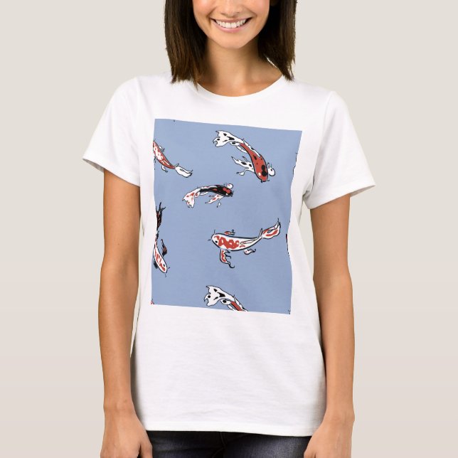 Koi Carp Fish Pattern T-Shirt (Front)