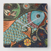 Koi Carp Fish Scale Ceramic Pattern
