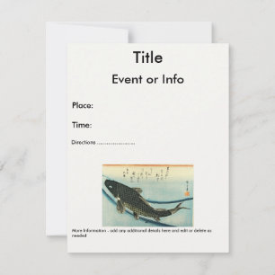 Koi (Carp) - Hiroshige's Japanese Fish Print Invitation