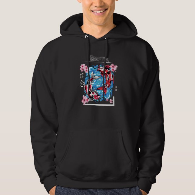 Koi Carp Japanese Fish Hoodie (Front)