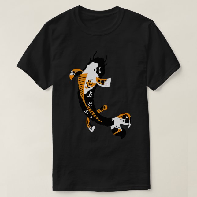 Koi Carp Japanese Fish Koi Art Japanese Embroidery T-Shirt (Design Front)