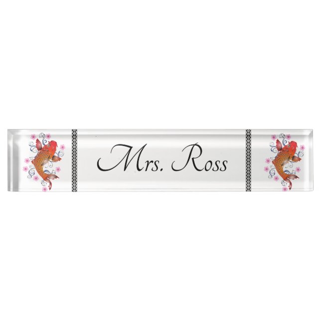 Koi Desk Name Plate (Front)