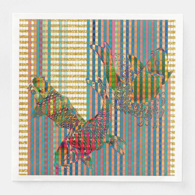 Koi Dinner Paper Napkins (Front)