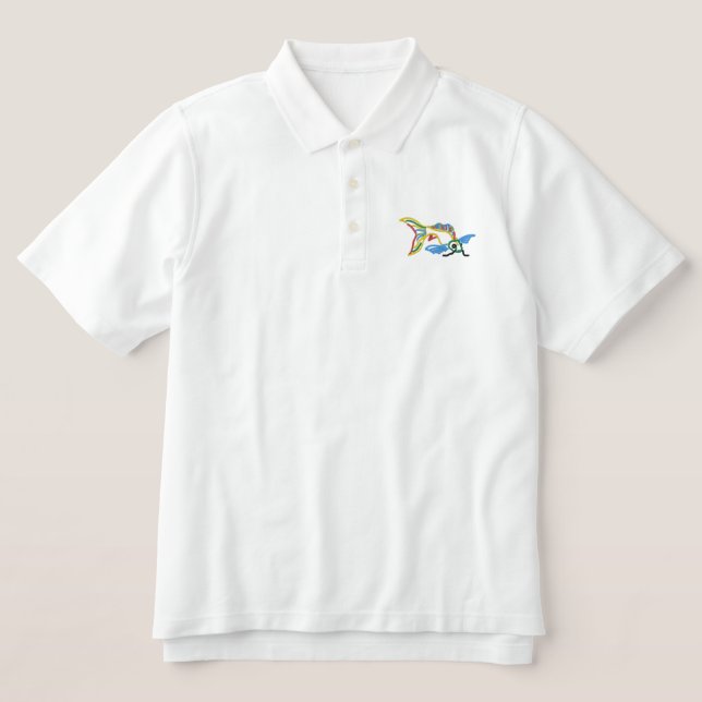 koi embroidered polo shirt (Design Front)
