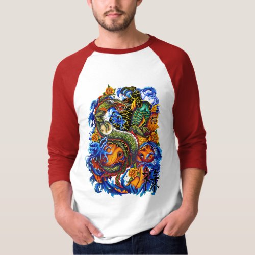 Koi fish and Dragons T_Shirt