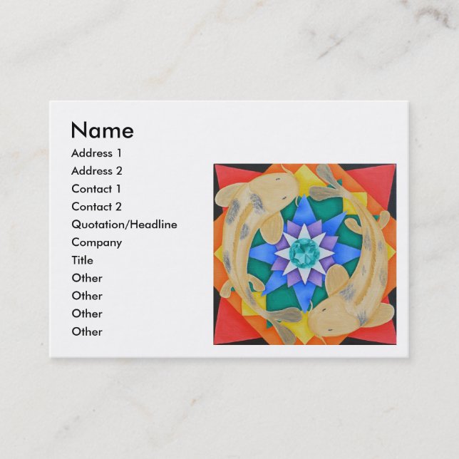 Koi Fish and Lotus Business Card (Front)