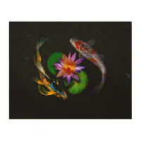 Art Factory Koi Fish Painting on Board Acrylic 24 inch x 36 inch