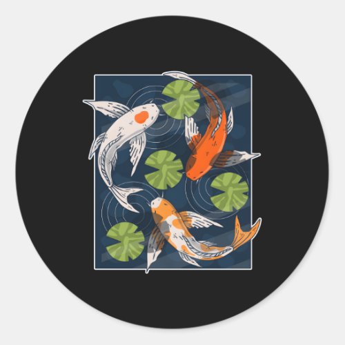 Koi Fish Asian Japanese Carp Water Pond Animal Pet Classic Round Sticker
