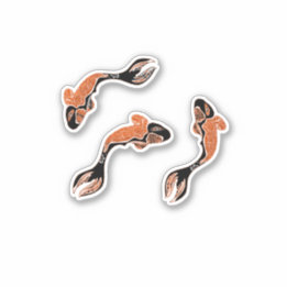 Koi fish black and orange sticker