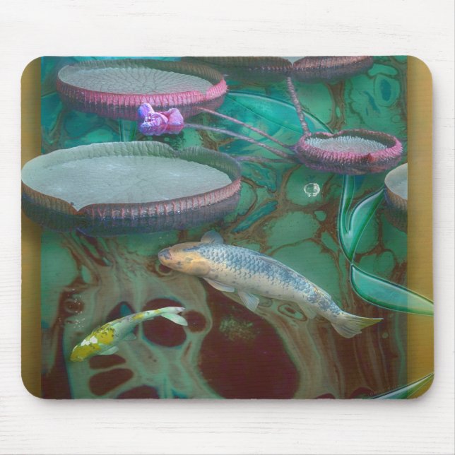 Koi Fish BORN OF DRAGONFLY #3 Mouse Pad (Front)