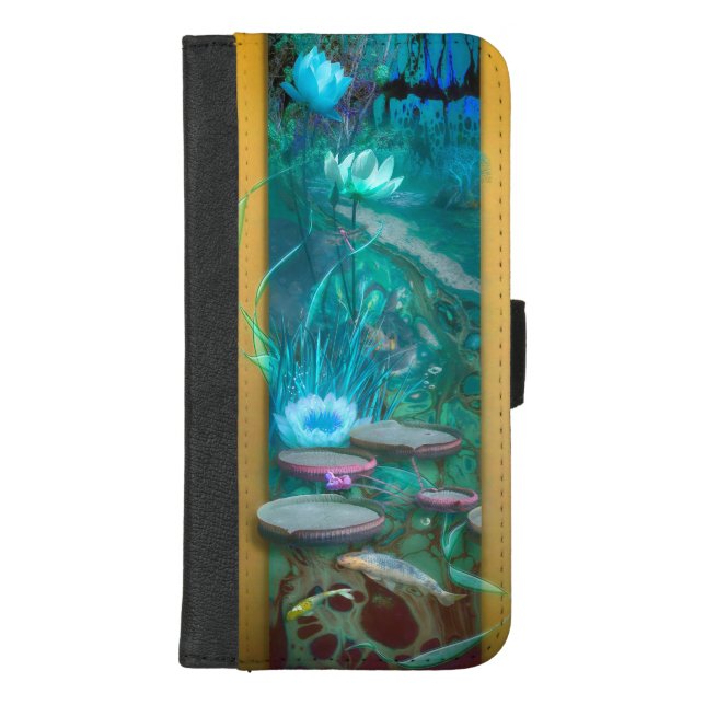 Koi Fish "BORN OF DRAGONFLY" iPhone Wallet Case (Front)