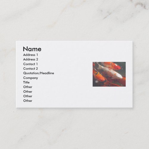 Koi Fish Business Card Templates