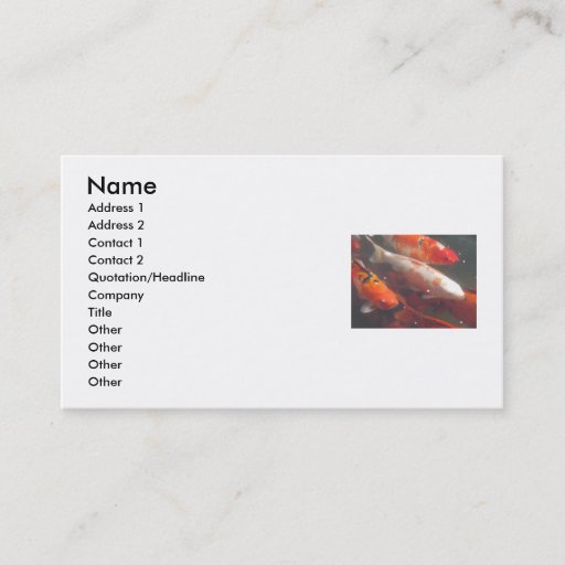 Customizable Koi Fish Business Card Templates