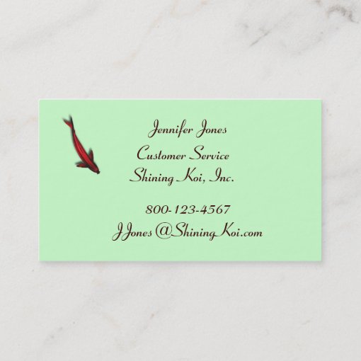 Koi Fish Business Card Template Zazzle